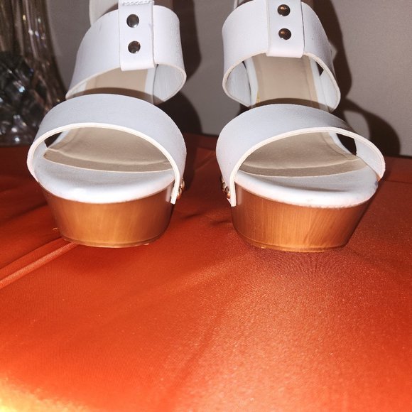 JustFab White Situna Platform Wedge Sandals - Picture 7 of 11